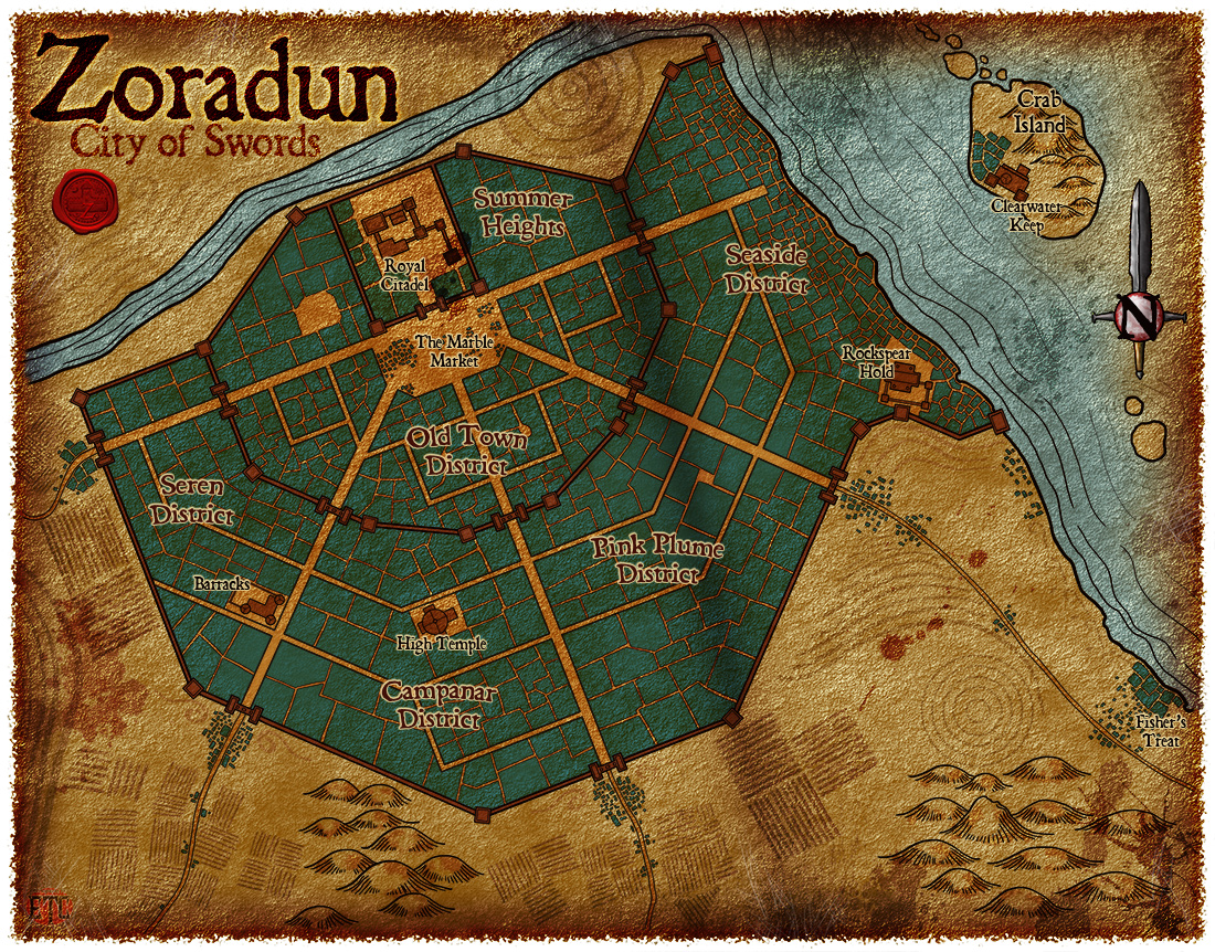 Map 100 – Zoradun, City of Swords